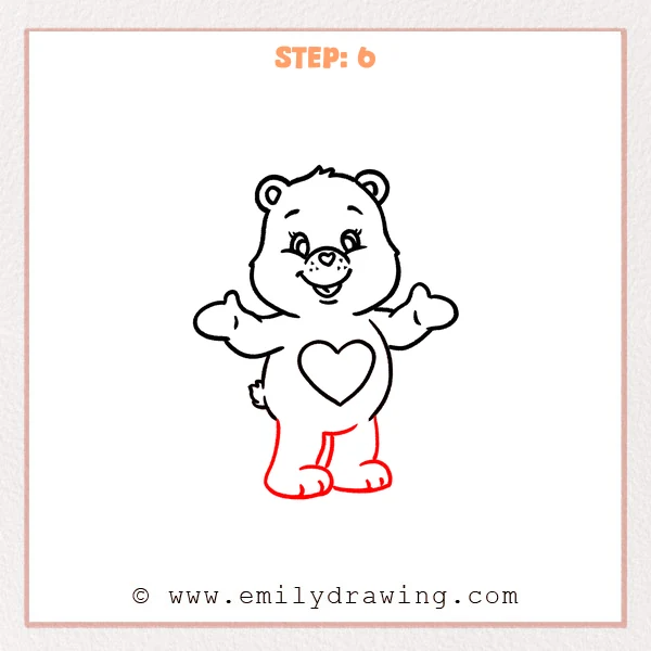 how to draw a care bear - Step 6